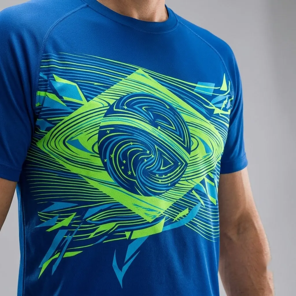 Energy Motion Pulse Flag with Vibrant Abstract Design