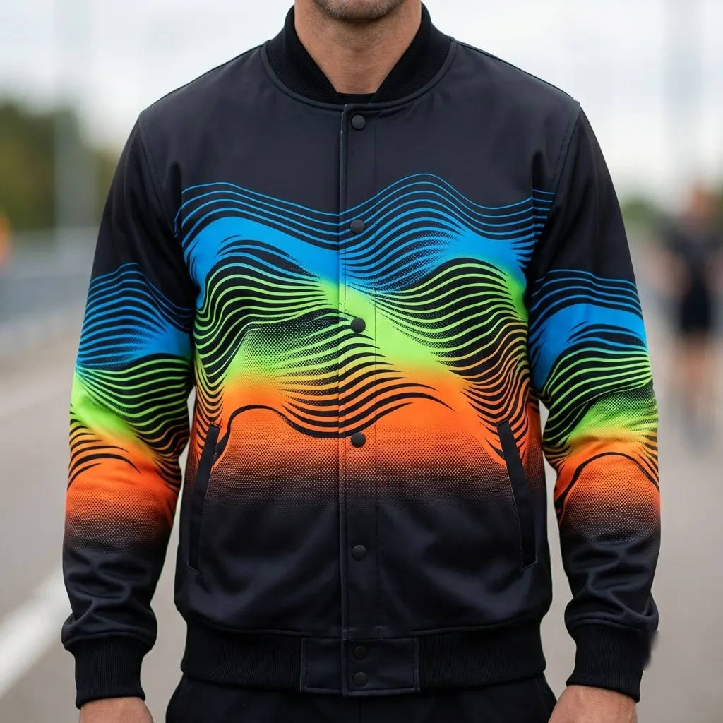 Energy Motion Wave Varsity Jacket for Active Lifestyle